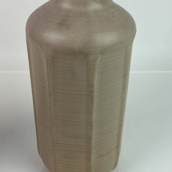 Lot of 2 - 13" Faceted Ceramic Vase Sunset Taupe - Hearth & Hand with Magnolia - Picture 7 of 11